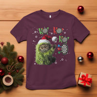 Funny Cat Throwing Dart Ho Ho Ho T Shirt Christmas Gift For Dart Player - Wonder Print Shop