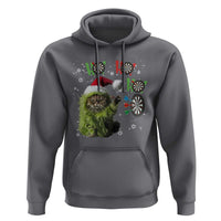 Funny Cat Throwing Dart Ho Ho Ho Hoodie Christmas Gift For Dart Player - Wonder Print Shop