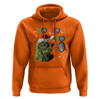 Funny Cat Throwing Dart Ho Ho Ho Hoodie Christmas Gift For Dart Player - Wonder Print Shop
