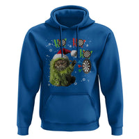 Funny Cat Throwing Dart Ho Ho Ho Hoodie Christmas Gift For Dart Player - Wonder Print Shop
