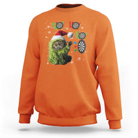 Funny Cat Throwing Dart Ho Ho Ho Sweatshirt Christmas Gift For Dart Player - Wonder Print Shop