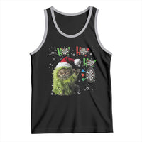 Funny Cat Throwing Dart Ho Ho Ho Tank Top Christmas Gift For Dart Player - Wonder Print Shop