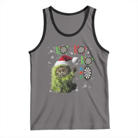 Funny Cat Throwing Dart Ho Ho Ho Tank Top Christmas Gift For Dart Player - Wonder Print Shop