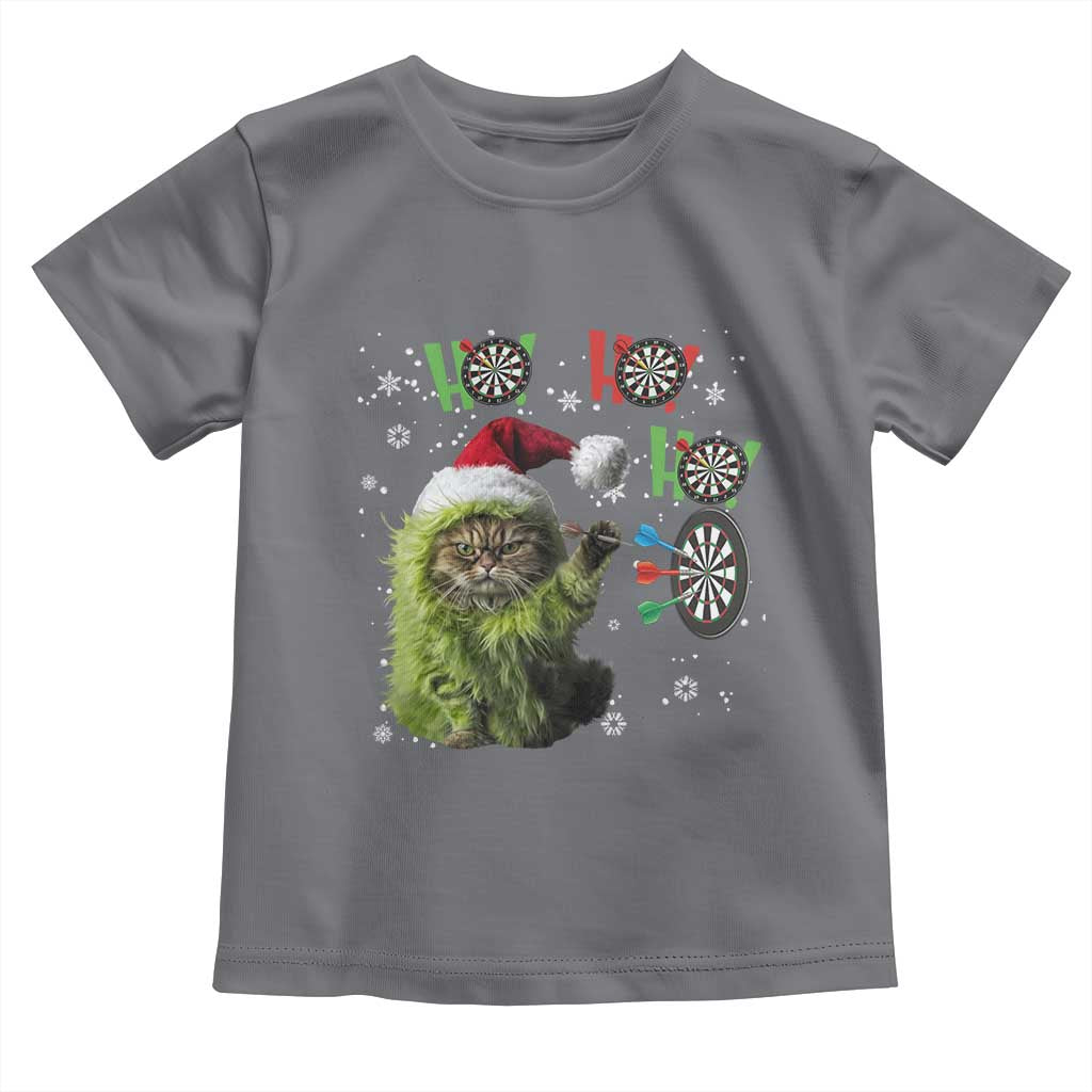 Funny Cat Throwing Dart Ho Ho Ho Toddler T Shirt Christmas Gift For Dart Player - Wonder Print Shop