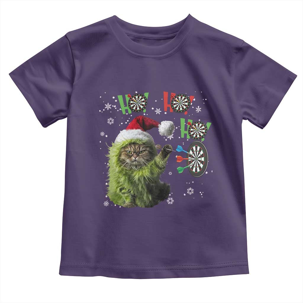 Funny Cat Throwing Dart Ho Ho Ho Toddler T Shirt Christmas Gift For Dart Player - Wonder Print Shop