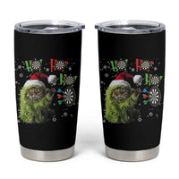 Funny Cat Throwing Dart Ho Ho Ho Tumbler Cup Christmas Gift For Dart Player - Wonder Print Shop