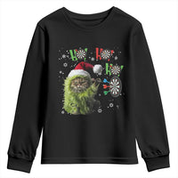 Funny Cat Throwing Dart Ho Ho Ho Youth Sweatshirt Christmas Gift For Dart Player - Wonder Print Shop