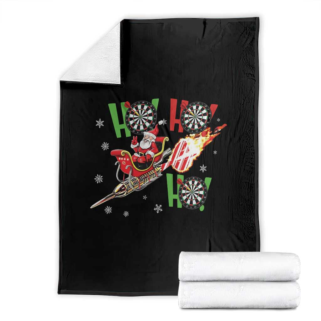 Christmas Dart Game Throw Blanket Funny Ho Ho Ho Dart Player Holiday Gift - Wonder Print Shop