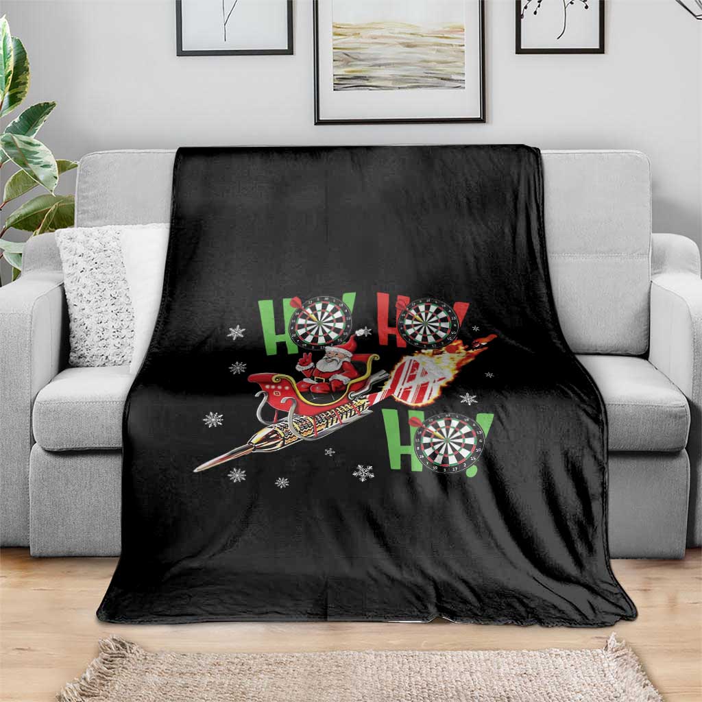 Christmas Dart Game Throw Blanket Funny Ho Ho Ho Dart Player Holiday Gift - Wonder Print Shop