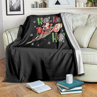 Christmas Dart Game Throw Blanket Funny Ho Ho Ho Dart Player Holiday Gift - Wonder Print Shop