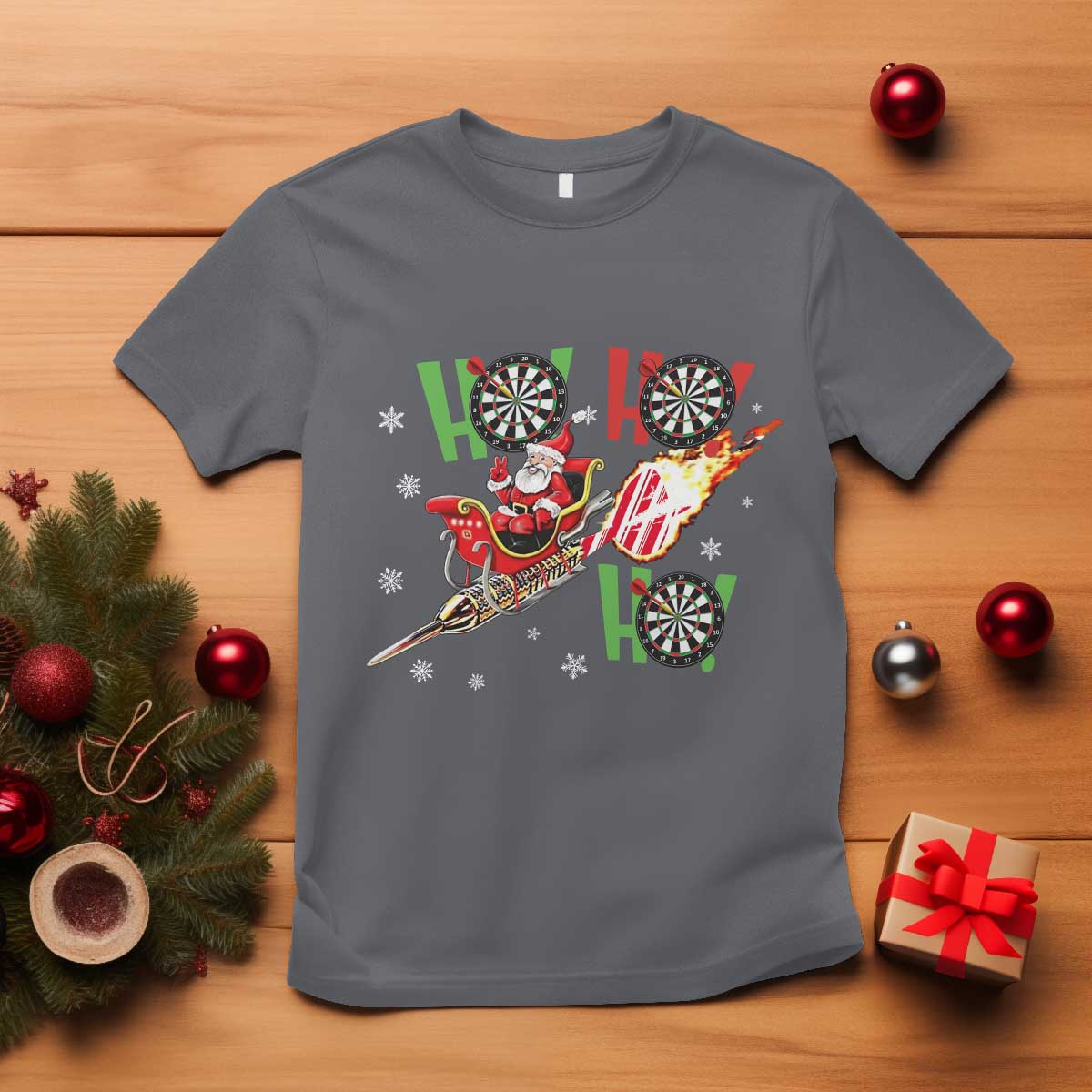 Christmas Dart Game T Shirt Funny Ho Ho Ho Dart Player Holiday Gift - Wonder Print Shop