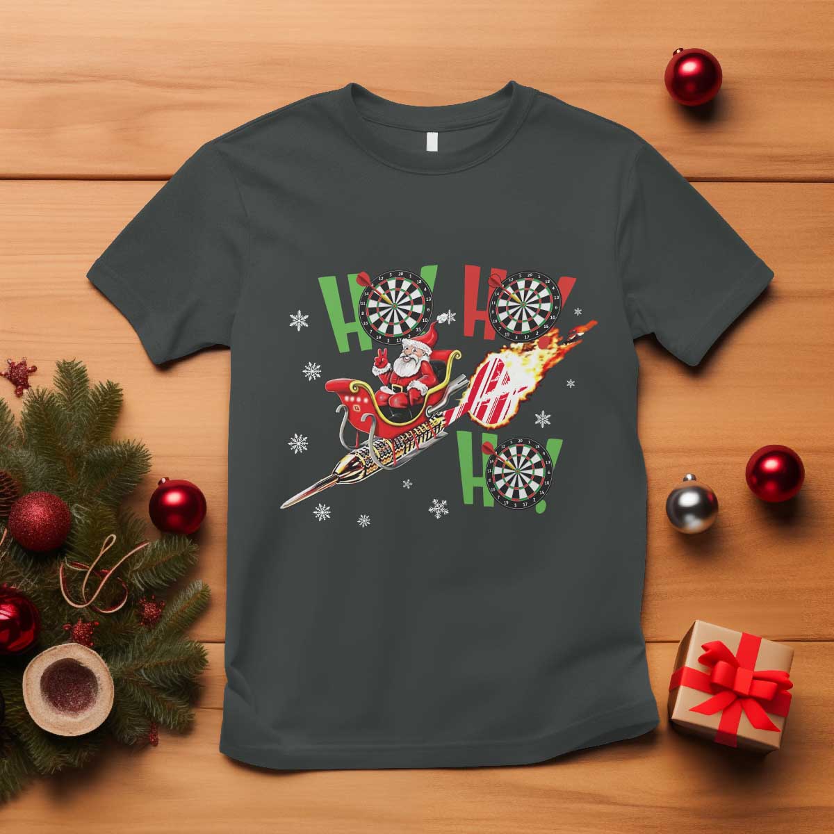 Christmas Dart Game T Shirt Funny Ho Ho Ho Dart Player Holiday Gift - Wonder Print Shop