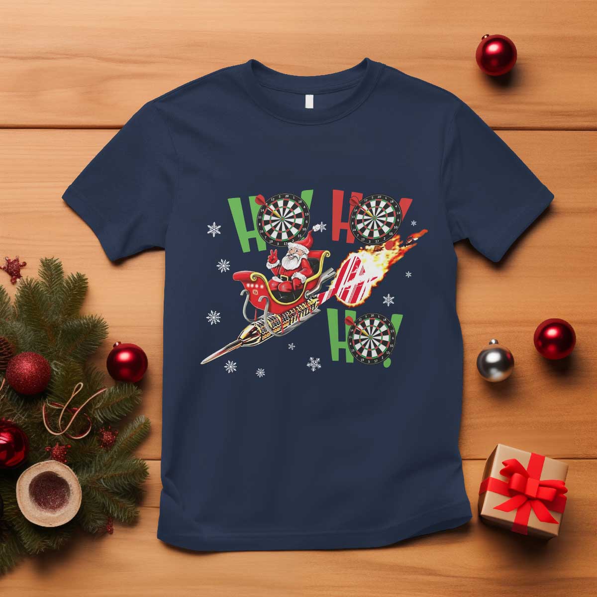 Christmas Dart Game T Shirt Funny Ho Ho Ho Dart Player Holiday Gift - Wonder Print Shop