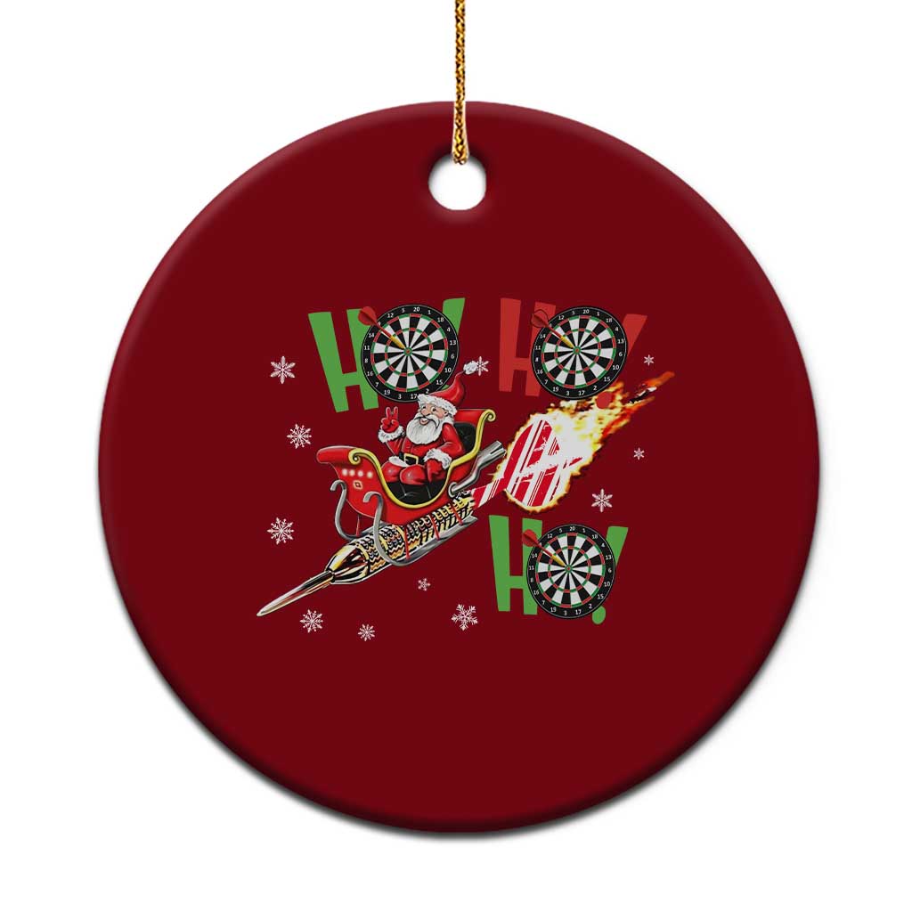 Christmas Dart Game Ceramic Ornament Funny Ho Ho Ho Dart Player Holiday Gift - Wonder Print Shop