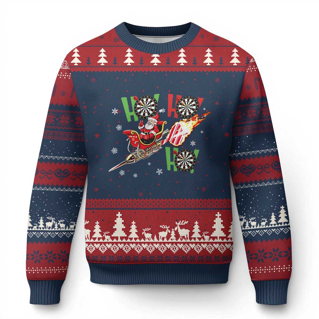 Xmas Dart Game Ugly Christmas Sweater Funny Ho Ho Ho Dart Player Holiday Gift - Wonder Print Shop