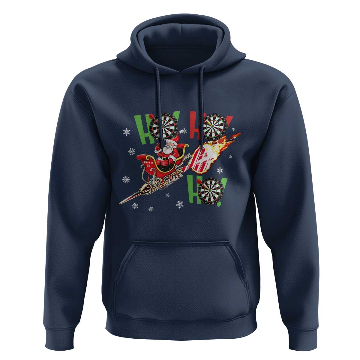 Christmas Dart Game Hoodie Funny Ho Ho Ho Dart Player Holiday Gift - Wonder Print Shop