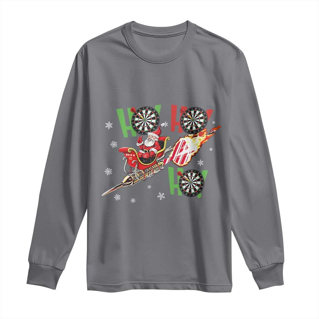 Christmas Dart Game Long Sleeve Shirt Funny Ho Ho Ho Dart Player Holiday Gift - Wonder Print Shop