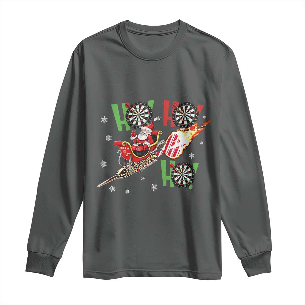 Christmas Dart Game Long Sleeve Shirt Funny Ho Ho Ho Dart Player Holiday Gift - Wonder Print Shop