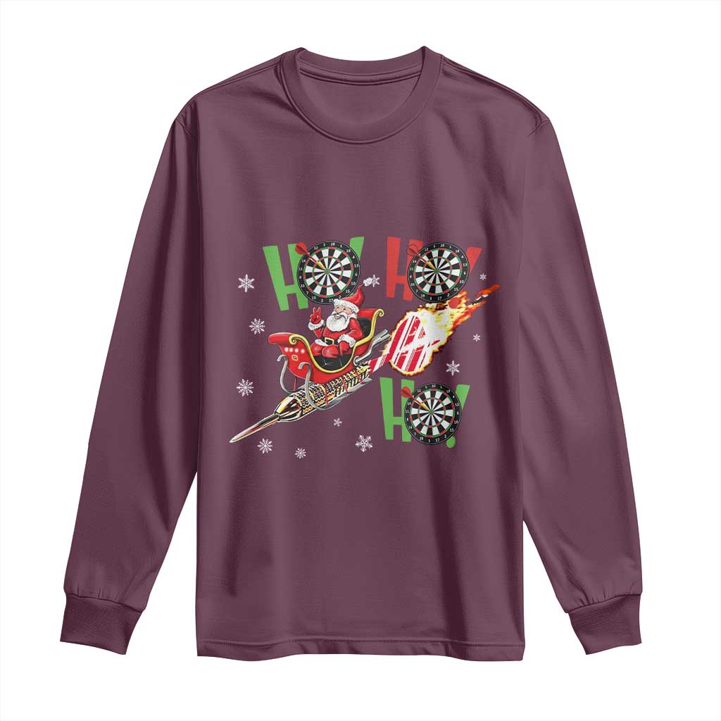 Christmas Dart Game Long Sleeve Shirt Funny Ho Ho Ho Dart Player Holiday Gift - Wonder Print Shop