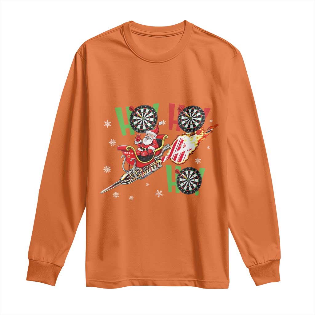Christmas Dart Game Long Sleeve Shirt Funny Ho Ho Ho Dart Player Holiday Gift - Wonder Print Shop