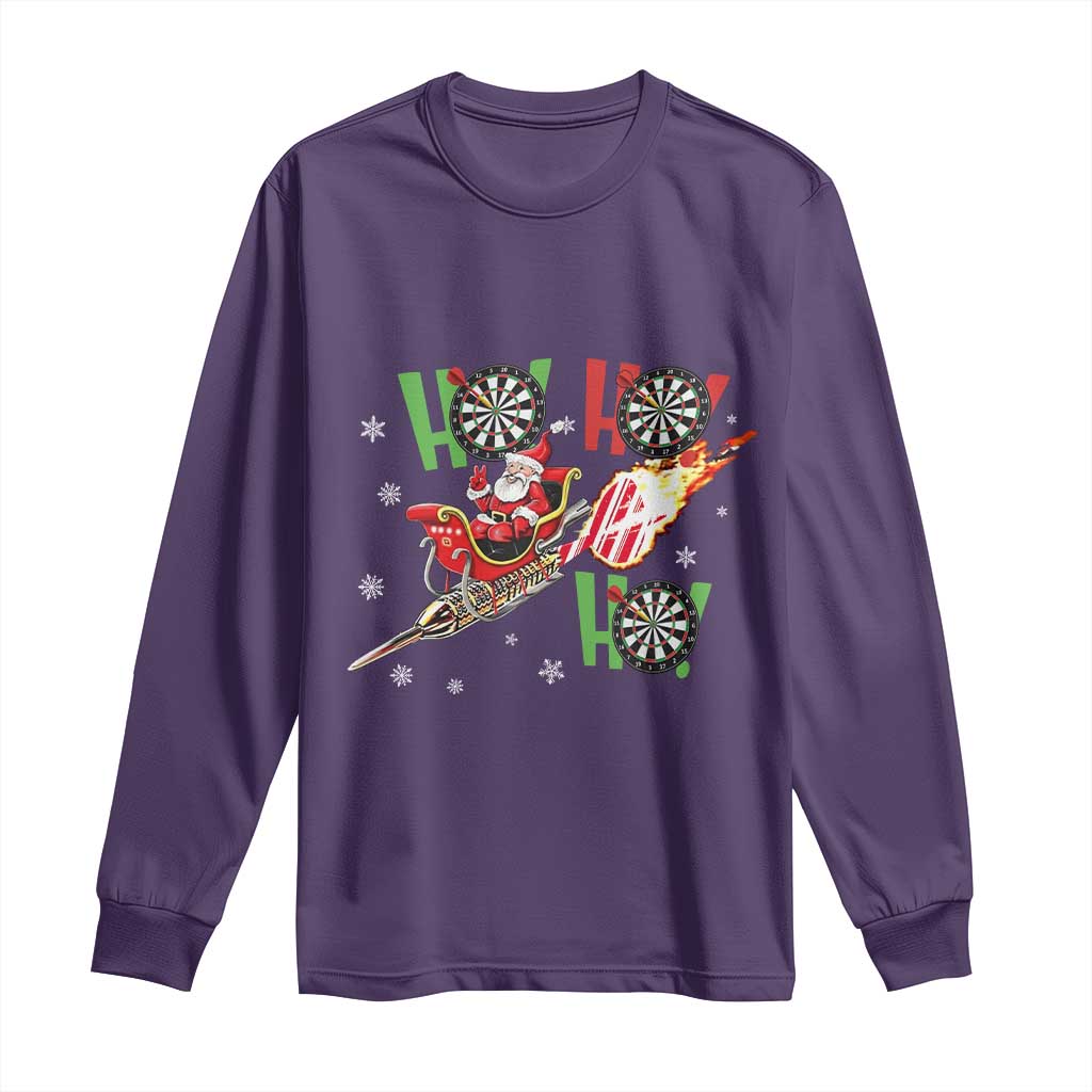 Christmas Dart Game Long Sleeve Shirt Funny Ho Ho Ho Dart Player Holiday Gift - Wonder Print Shop