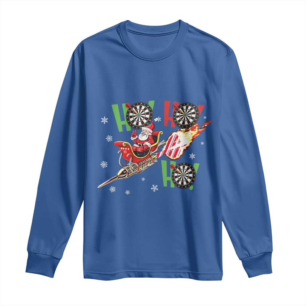 Christmas Dart Game Long Sleeve Shirt Funny Ho Ho Ho Dart Player Holiday Gift - Wonder Print Shop
