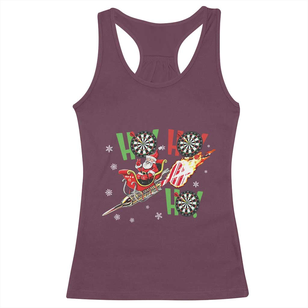 Christmas Dart Game Racerback Tank Top Funny Ho Ho Ho Dart Player Holiday Gift - Wonder Print Shop