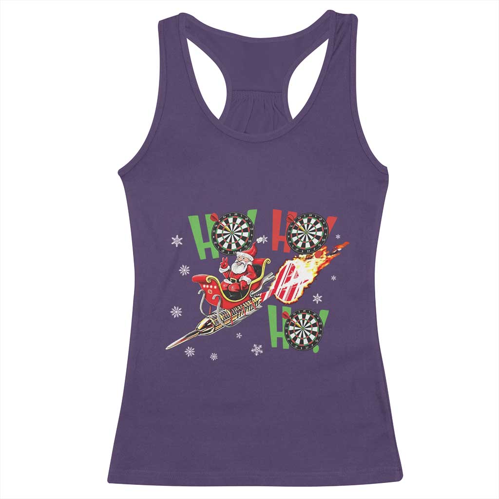 Christmas Dart Game Racerback Tank Top Funny Ho Ho Ho Dart Player Holiday Gift - Wonder Print Shop