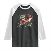 Christmas Dart Game Raglan Shirt Funny Ho Ho Ho Dart Player Holiday Gift - Wonder Print Shop