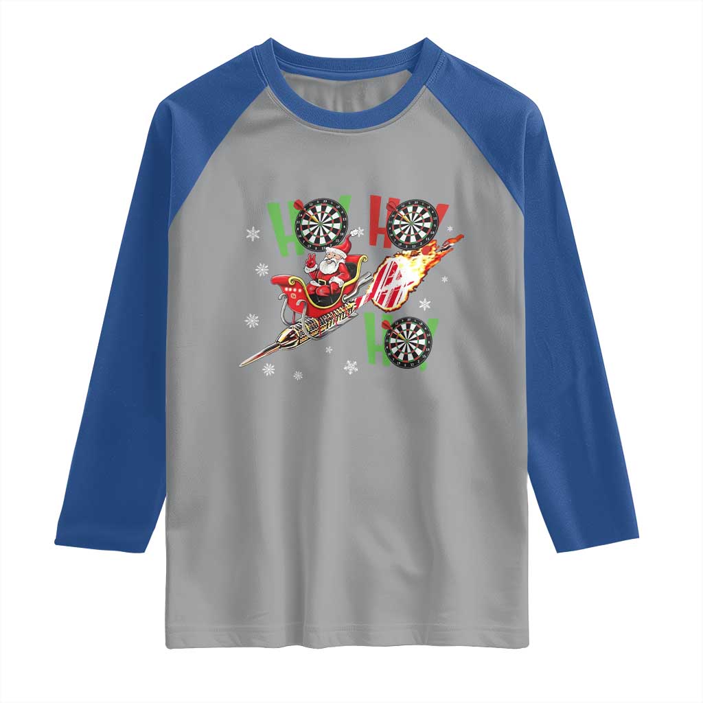 Christmas Dart Game Raglan Shirt Funny Ho Ho Ho Dart Player Holiday Gift - Wonder Print Shop