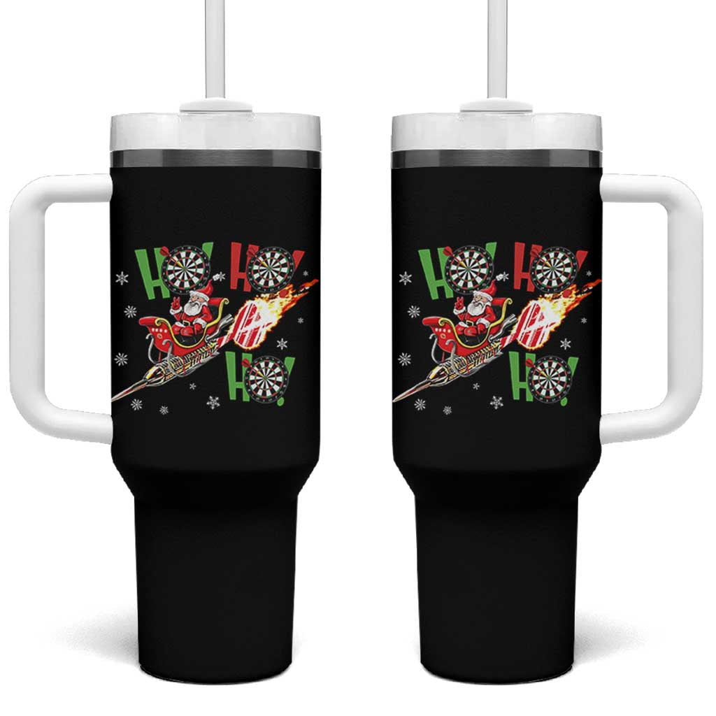 Christmas Dart Game Tumbler With Handle Funny Ho Ho Ho Dart Player Holiday Gift - Wonder Print Shop
