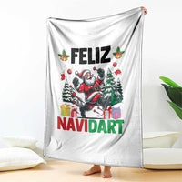 Dartist Feliz Navidart Throw Blanket Funny Santa Running From Darts Christmas Gift - Wonder Print Shop