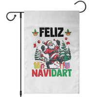 Dartist Feliz Navidart Garden Flag Funny Santa Running From Darts Christmas Gift - Wonder Print Shop