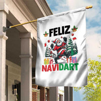 Dartist Feliz Navidart Garden Flag Funny Santa Running From Darts Christmas Gift - Wonder Print Shop