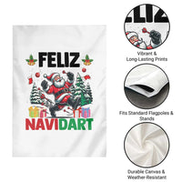 Dartist Feliz Navidart Garden Flag Funny Santa Running From Darts Christmas Gift - Wonder Print Shop