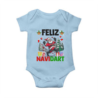 Dartist Feliz Navidart Baby Onesie Funny Santa Running From Darts Christmas Gift - Wonder Print Shop