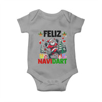 Dartist Feliz Navidart Baby Onesie Funny Santa Running From Darts Christmas Gift - Wonder Print Shop