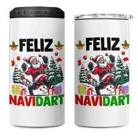 Dartist Feliz Navidart 4 in 1 Can Cooler Tumbler Funny Santa Running From Darts Christmas Gift - Wonder Print Shop