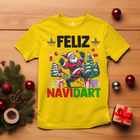 Dartist Feliz Navidart T Shirt Funny Santa Running From Darts Christmas Gift - Wonder Print Shop