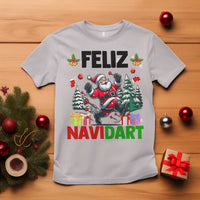 Dartist Feliz Navidart T Shirt Funny Santa Running From Darts Christmas Gift - Wonder Print Shop