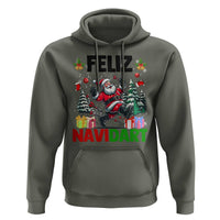Dartist Feliz Navidart Hoodie Funny Santa Running From Darts Christmas Gift - Wonder Print Shop