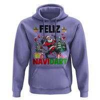 Dartist Feliz Navidart Hoodie Funny Santa Running From Darts Christmas Gift - Wonder Print Shop