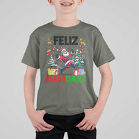 Dartist Feliz Navidart T Shirt For Kid Funny Santa Running From Darts Christmas Gift - Wonder Print Shop