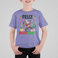 Dartist Feliz Navidart T Shirt For Kid Funny Santa Running From Darts Christmas Gift - Wonder Print Shop