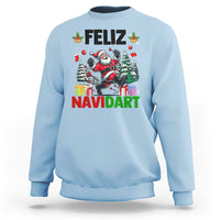 Dartist Feliz Navidart Sweatshirt Funny Santa Running From Darts Christmas Gift - Wonder Print Shop