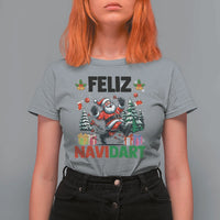 Dartist Feliz Navidart T Shirt For Women Funny Santa Running From Darts Christmas Gift - Wonder Print Shop