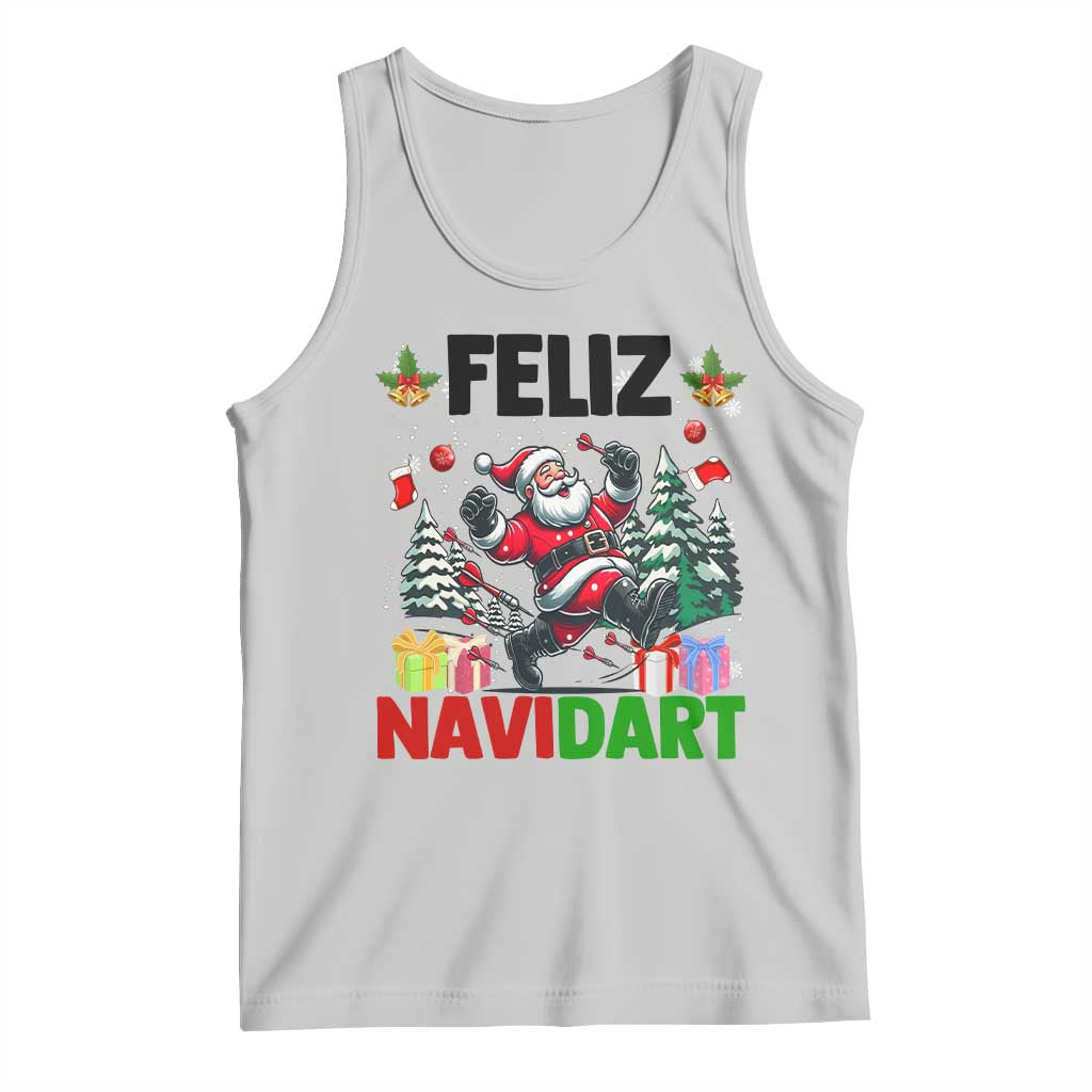 Dartist Feliz Navidart Tank Top Funny Santa Running From Darts Christmas Gift - Wonder Print Shop