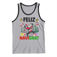 Dartist Feliz Navidart Tank Top Funny Santa Running From Darts Christmas Gift - Wonder Print Shop
