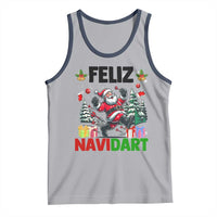 Dartist Feliz Navidart Tank Top Funny Santa Running From Darts Christmas Gift - Wonder Print Shop