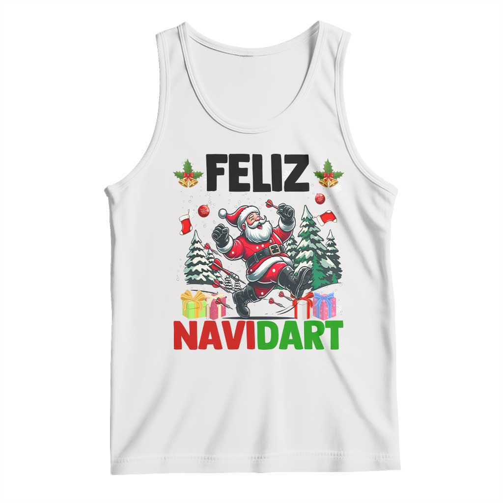 Dartist Feliz Navidart Tank Top Funny Santa Running From Darts Christmas Gift - Wonder Print Shop